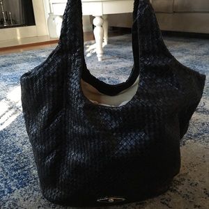 Elliott Lucca black woven leather tote bag 😍